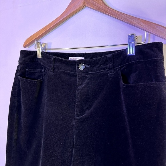 Coldwater Creek Natural Fit Black Velvet WideLeg Bootcut Cotton Trouser Pants 14 - Picture 6 of 9